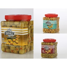 Gemici Zeytinleri Biberli + Çizik + Kırma Yeşil Zeytin 3 x 1 KG