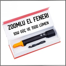 Uyguna-yakala 10 W -zoomlu - Şarjlı Metal Gövde El Feneri-s-3500 Çok Renkli