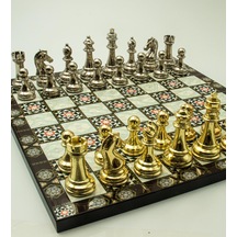 Altın Renk Metal Satranç Seti st
