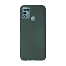 İnfinix Hot 10 Play Kılıf Nano İçi Kadife Silikon - Koyu Yeşil Düz Renkli