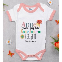 Bk Gift Bk Kids Kişiye Özel Pembe Bebek Body Zıbın - Model 74 12-18 Ay
