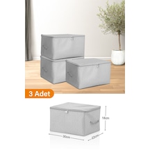 Serstil 3 Adet - Mini Boy Baskı Detaylı Gri Benekli Hurç 30 X 22 X 18 Cm