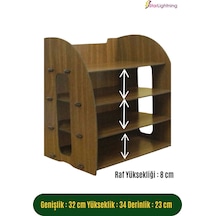 Masa Düzenleyici Organizer Evrak Rafı Masaüstü Organizer Model 6 - Ceviz