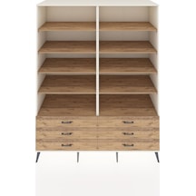 Kronos Gardrop 10 Raflı 6 Çekmeceli 176x59x221 Aytaşı-çam Beyaz