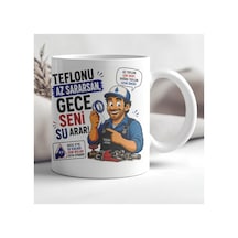 Tesisatçı Esprili Kupa Bardak Tesisat Temalı Tasarım 44 Beyaz Beyaz