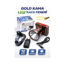 Gk3112 Led Kafa Feneri 10w Type-c Şarjlı 2000 Lümen 3 Modlu 800 Metre Güçlü Aydınlatma Kahverengi
