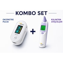 Oksimetre Pulse Ox-97 + Kulaktan Ateş Ölçer Dt-886 Kombo Set Spo₂, Nabız Ve Ateş Ölçüm Cihazı