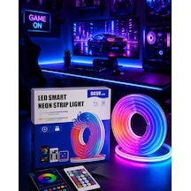 Rgb Neon Led Şerit Işık Kumandalı Usb Girişli Su Geçirmez Şerit Led Mavi
