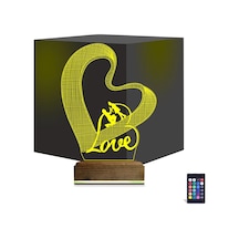 Luvivia Kalp Love Sevgiliye Hediye 3d Lamba - Masa Gece Lambası Şeffaf