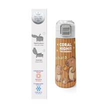 Coral High Kids Kapibara Desenli Pipetli Ve Direkt İçim Çelik Termos 500 Ml 31790 Kahverengi