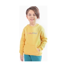 Toontoy Unisex Çocuk Baskılı Sweatshirt Hardal