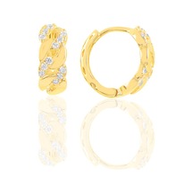 Gümüş Altın Yaldızlı Zincir Modeli Halka Küpe N11.35148