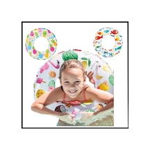 Uyguna-yakala 51 Cm- Desenli Çocuk Yüzme Simidi-itl.040 Çok Renkli