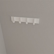 Hepsi3boyutlu Modern Duvar & Kapı Baston Askılık - 4 Adet Beyaz J Askılık - Model No : 6 Beyaz