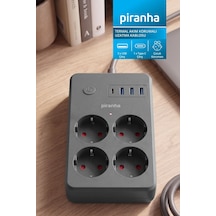 45700 Akım Korumalı 4'lü Priz 3 X Usb Çıkış 1 X Type-c Çıkış Çocuk Koruması 2m Kablo 2 M