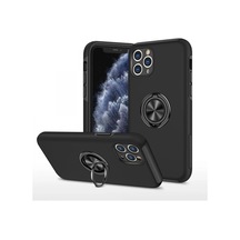 Apple İphone 11 Pro Max Kılıf Elit Yüzüklü Kapak - Siyah 0.2M-Çok Renkli