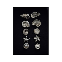 Z.a.r.a Silver Kombin Düğme Seti 5 Model 10 Adet