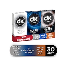 Okey Ultra Hisset + Klasik + Zero Prezervatif 3 x 10'lu