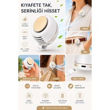Fan Taşınabilir Mini Fan Usb Şarjlı Klipsli Yaka Fanı Portatif Sessiz El Vantilatörü Bel Çanta Gömlek Askılı Kullanım Serinletici Bej - 892159781