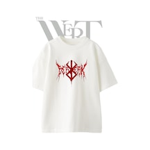 Thewert Berserk Logo Tasarım Baskılı Ünisex Beyaz Oversize T-shirt