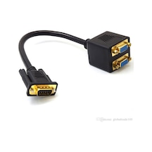 Vga Y Kablo - Vga Çoklayıcı - Vga Splitter Kablo - Altın Uçlu