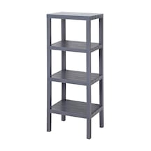4 Katlı Köşe Rafı Banyo, Mutfak Ve Kiler İçin Yer Tasarruflu Organizer Çok Amaçlı Plastik Raf 4 Farklı Renk Seçeneği 38x29x100cm Gri