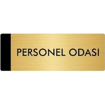 Metal Yönlendirme Levhası, Departman Kapı Isimliği Personel Odası 7x20 Cm Altın Renk