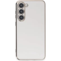 Muratech Newface Samsung Galaxy Uyumlu  S23 Kılıf Volet Silikon - Beyaz