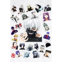 Tokyo Ghoul Anime Telefon Laptop Bullet Journal Yapışkanlı Folyo Sticker Paketi 25 Adet Çok Renkli