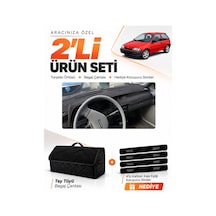 E-biz Suzukı Swift 1988-1994 Uyumlu Torpido Örtüsü + Tay Tüyü Bagaj Çantası Seti - Siyah - Sz002