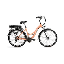 Bisan Florida Elektrikli Bisiklet 43 Cm V 26 Jant 21 Vites Mercan Beyaz Çok Renkli