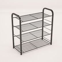 Retohome Metal 4 Katli Ayakkabilik Ve Çok Amaçli Raf 2321 Siyah