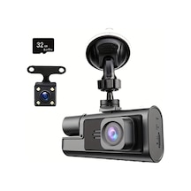 Chuangyinshop Baıdeluo Hd 1080p Ön 480p Arka Kameraya Sahip Tachograph 3 Camera 32g Card Gece Görüşü Geniş Açı Chuangyinshop Baıdeluo Hd 1080p Ön 480p Arka Kameraya Sahip Tachograph 3 Camera 32g Card Gece Görüşü Geniş Açı