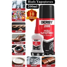 Derby Hızlı Yapıştırıcı Seti 200 Ml 10 Adet Ahşap Ve Plastik Yüzeyler İçin Yüksek Yapıştırma Gücü Düşük Viskozite 200 Ml