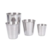 4 Adet Pratik Paslanmaz Çelik Kapak Kupa Kamp Bardak İçme Kahve Çay Bira Ile Kılıf 170 Ml Gümüş