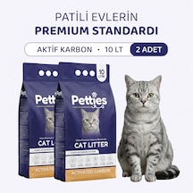 Petties Aktif Karbonlu Kedi Kumu 10 Lt X 2