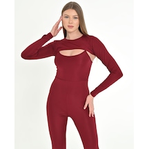 Kesik Detaylı Fit Takım - Şıklığın Yeni Hali Bordo