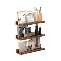 Vasagle Duvar Rafları, 3'lü Set, Yüzer Raflar, Uzunluk 38 Cm, Dekoratif Öğeler, Baharat Kavanozları Ve Resim Çer Çok Renkli