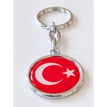 Moncuk Design Kırmızı Türk Bayraklı Metal Ve Planahtarlık