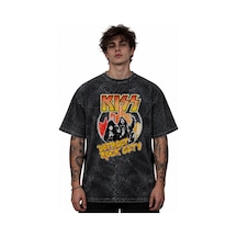 Kiss Rock Metal Müzik Grubu Baskılı Unisex Oversize Vintage Retro Siyah