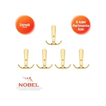 Focus Portmanto Askısı, Metal Vestiyer Askısı, Altin, Duvar Ve Dolap Askılığı 5'li Set Vidalı Altın