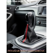 Opel Combo Siyah Deri Prime Tasarım Kırmızı Şerit Vites Körüğü