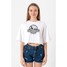Motherhood Witch Beyaz Kadın Crop Tshirt Beyaz