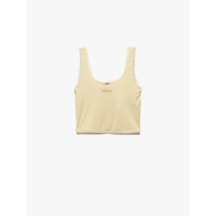 Koton Modal Kumaş Rahat Kalıp Bisiklet Yaka Askılı Pijama Üstü Sarı 5slk90038mk Sari