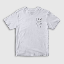 Presmono Unisex Çocuk Look Mom Astroworld Travis Scott T-shirt Beyaz