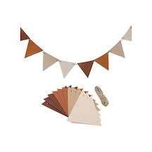 Kangvka 3 Metre Deri İp Kamp Bayrakları - Kahverengi Seri, 12 Adet Bayrak İle Dış Mekan Kullanıma Uygun Kahverengi