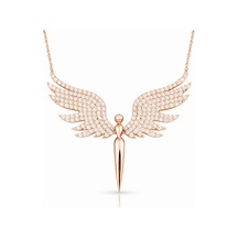 925 Ayar Gümüş Rose Altın Kaplama Kaplama Kaplama Mikail Meleği Kadın Kolye Rose Gold