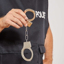 Metal Malzemeden İmal Anahtarlı Oyuncak Polis Kelepçesi 5691