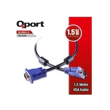 Qport Q-Vga1.5 15 Pin Filtreli Vga Kablo 1.5Mt