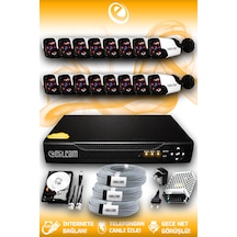 Elitcam 16 Kameralı Panda 16 Dış Kamera Set 320 GB HDD Full HD Gece Görüşlü Güvenlik Kamerası Sistemi